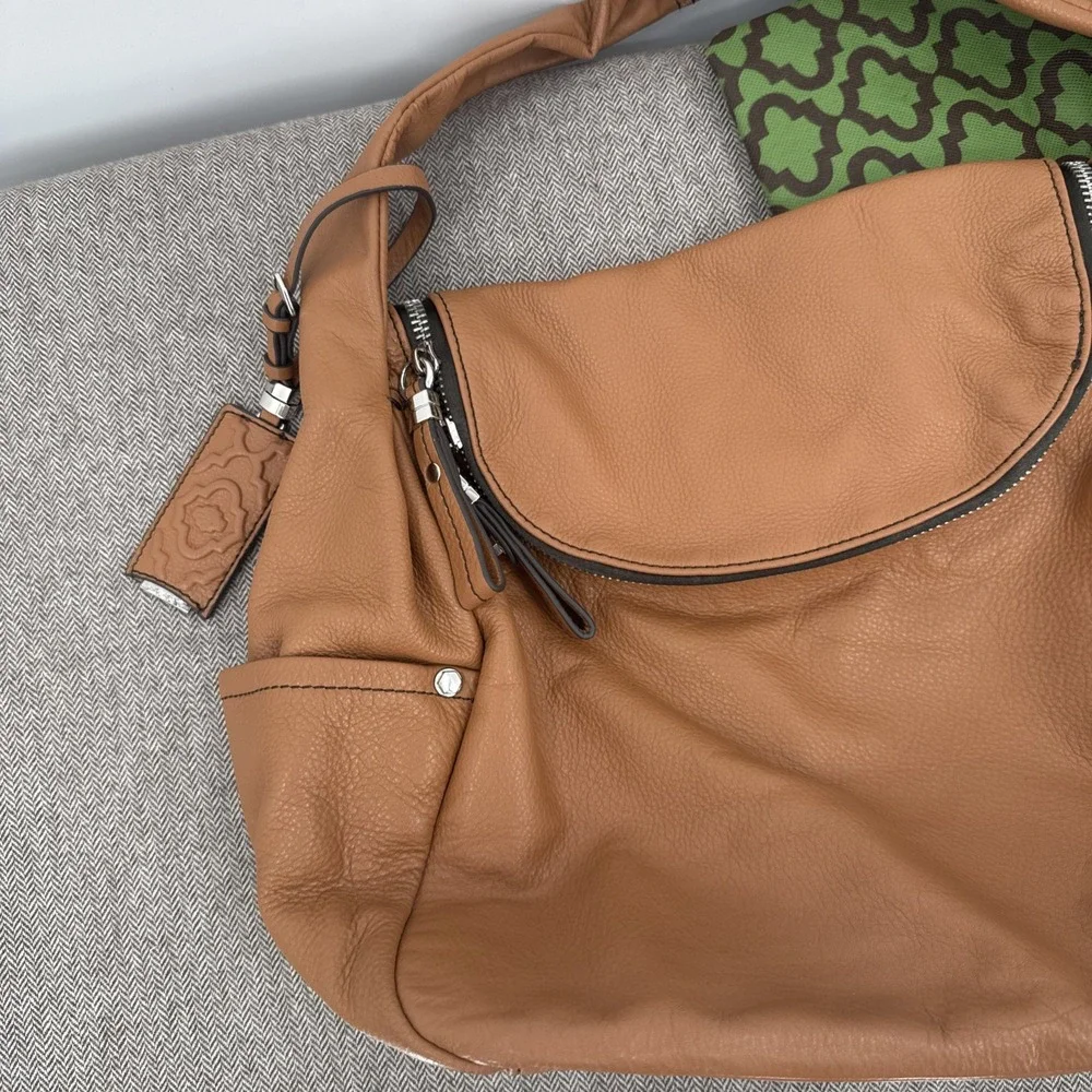 orYANY Womens Tan Brown Large Pebbled Leather Hobo Shoulder Bag Travel